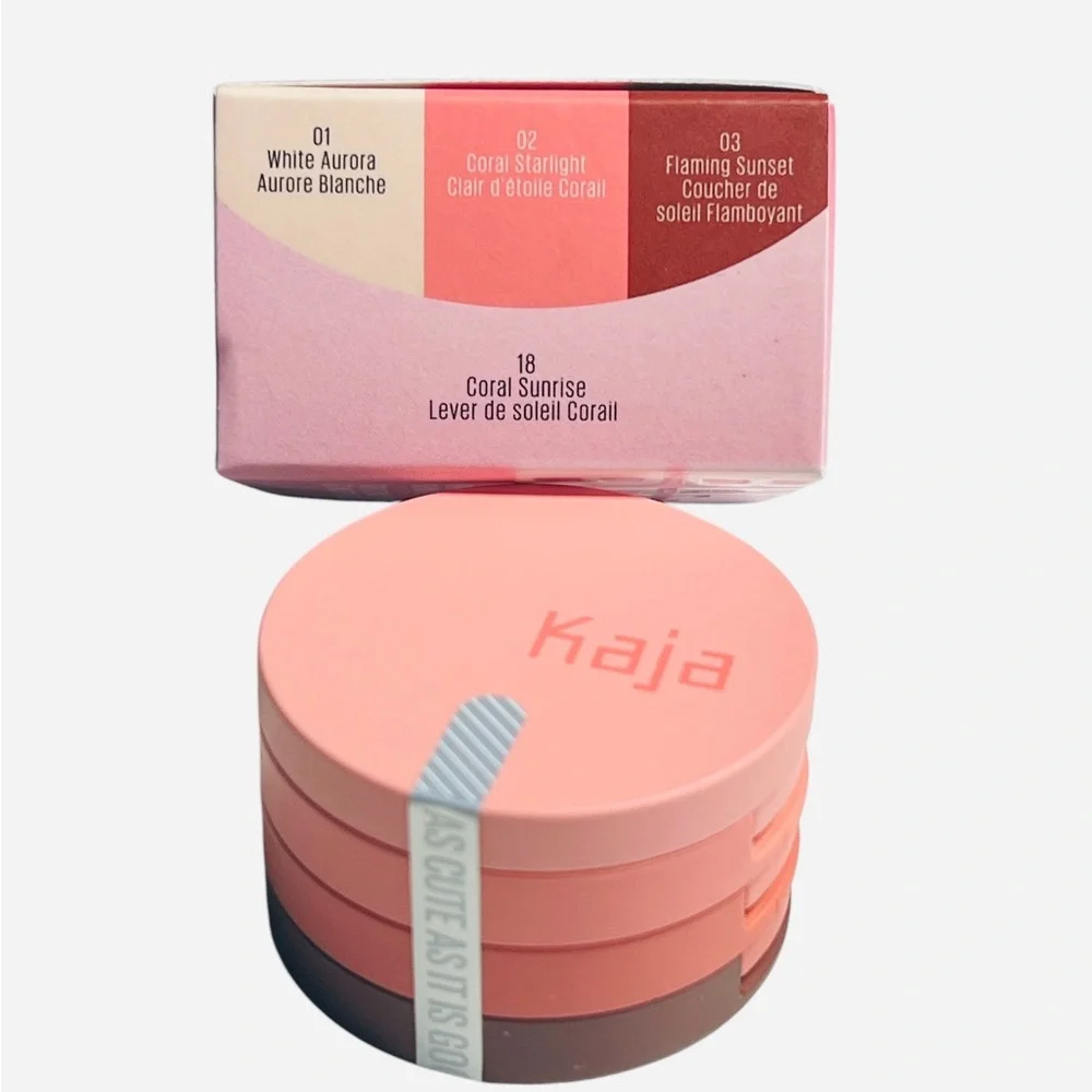 Kaja Play Bento Bronzer Blush Blendable Sculpting Trio 18 Coral Sunrise